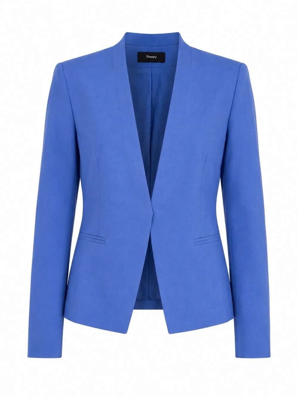 Theory Blue Stretch Virgin Wool Suit Jacket 6 Pants 4 Career Office Matching Set